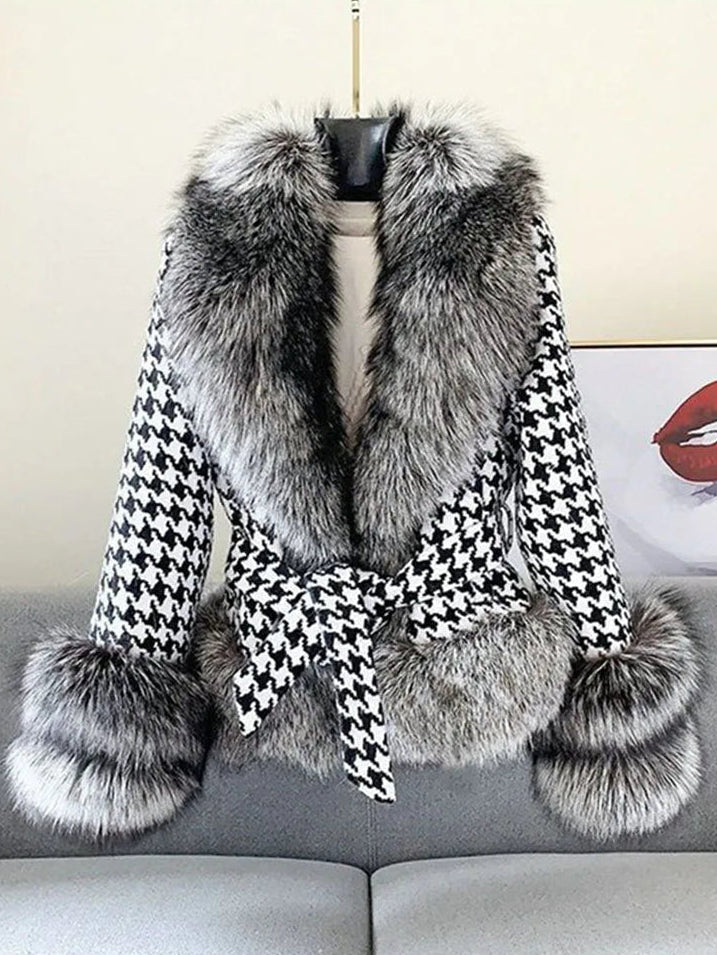 Montelle Tweed Fur Coat