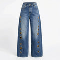 Luna Cutout Wide Leg Jeans